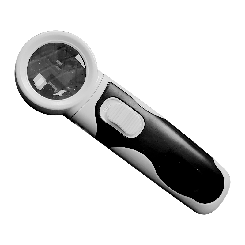 2LED SOFT RUBBER HANDLE MAGNIFIER