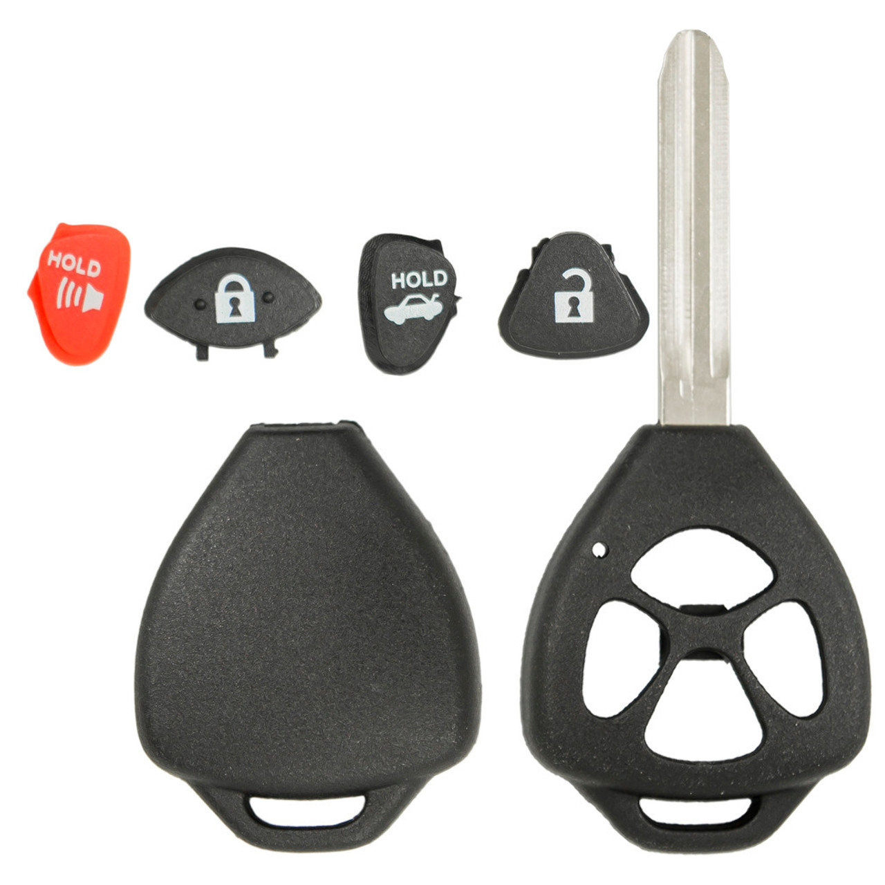 Dura-Shell Rugged 4 Button Remote Key Shell For Toyota