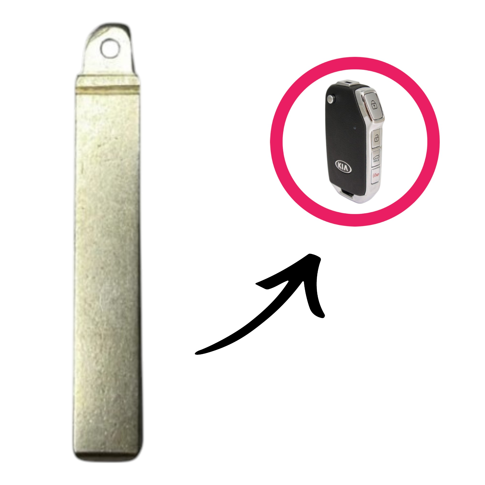 KIA Forte - Flip Remote Key Blade PN: 81996-M6100