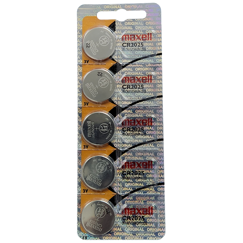 MAXELL CR2025 CELL BATTERY 5 PACK CR2025