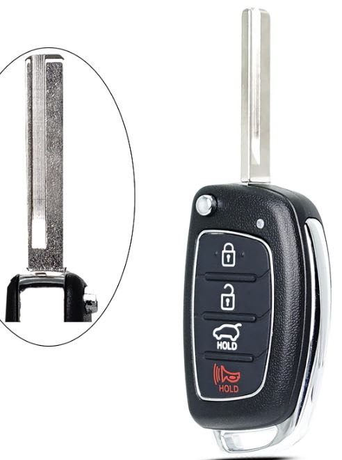 2017-2019  HYUNDAI SANTA FE - FLIP KEY SHELL (TQ8-RKE-4F31)  3+1 H. BLADE HY18R